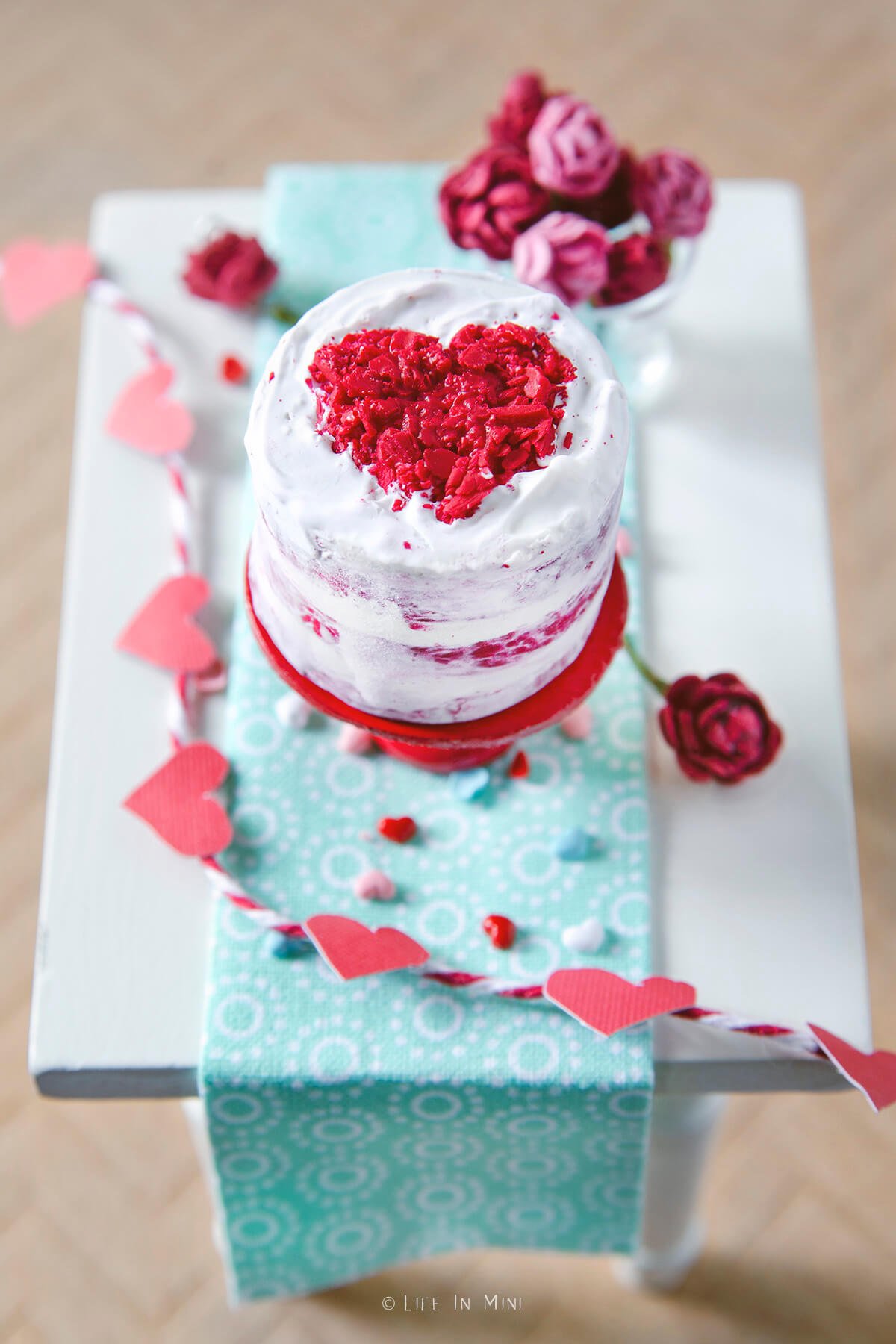 Red Velvet Cake Slice Polymer Clay Charm Miniature Food Dessert