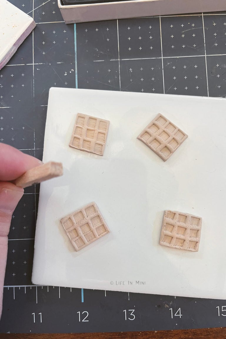Making polymer clay waffles