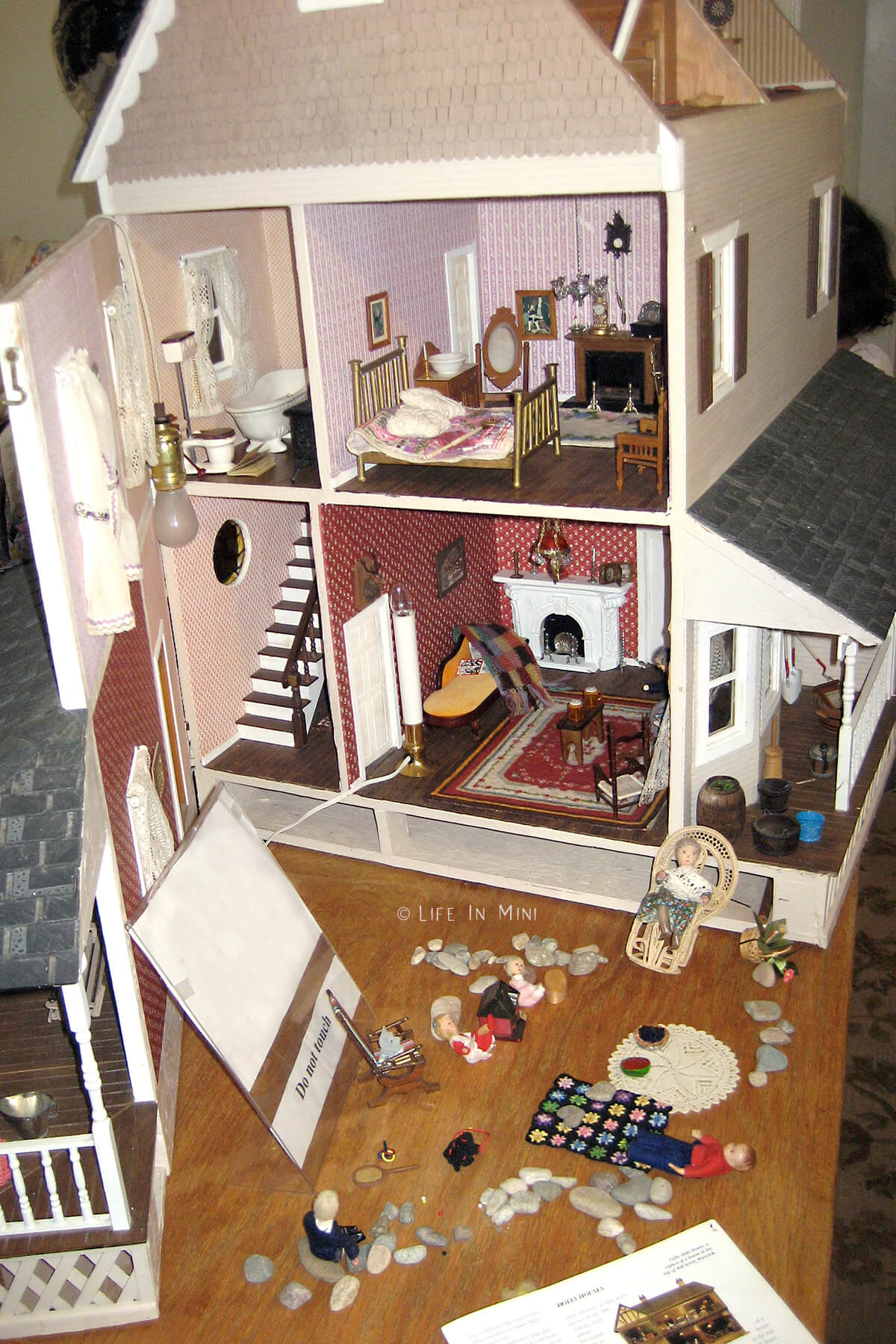 Used dollhouse with some furnishings in it from a second hand store