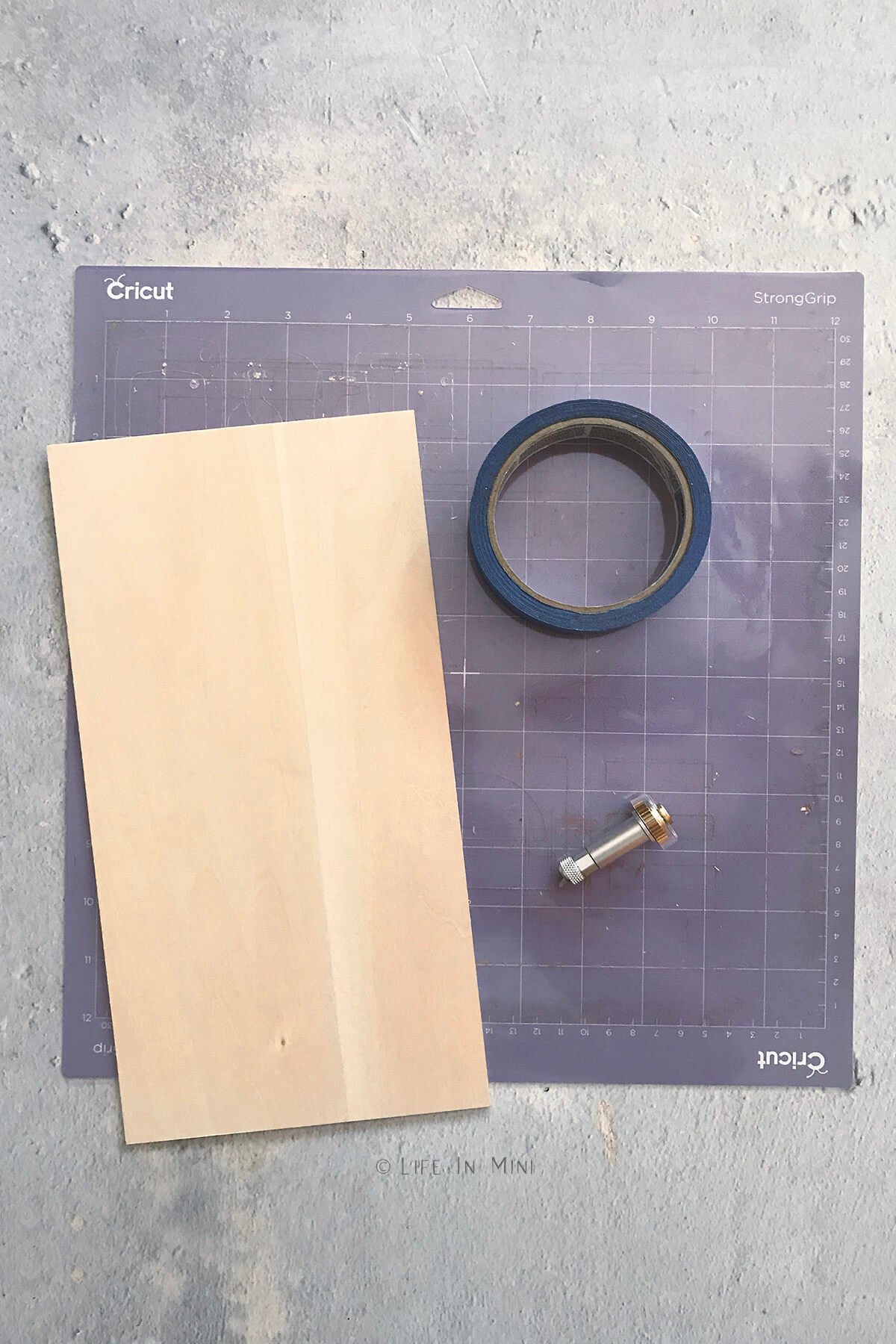 Items needed to make miniature cutting boards