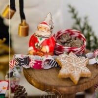 Pinterest image for dollhouse Christmas decorations.